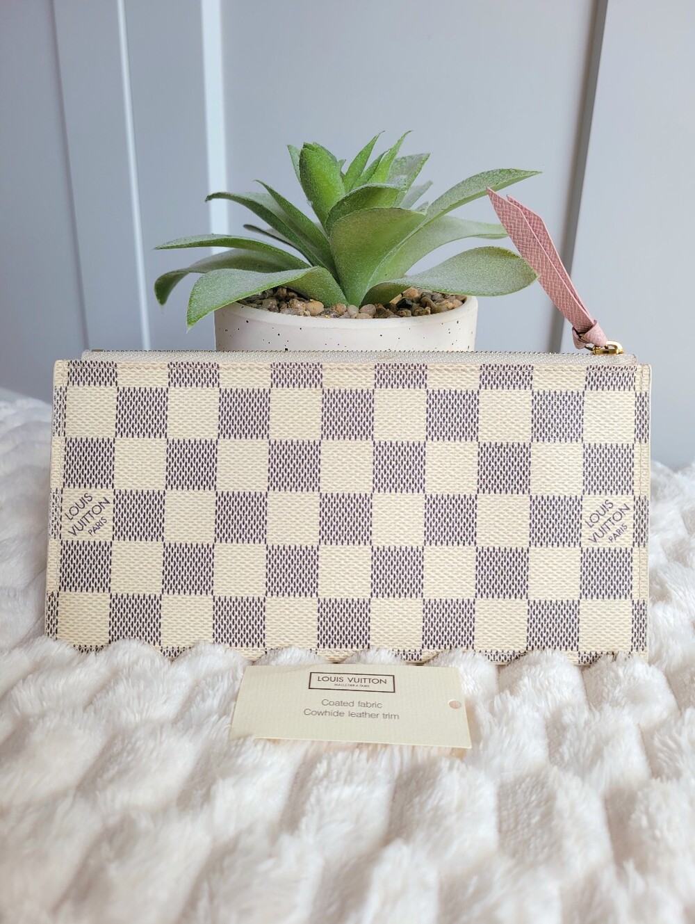 💕Louis Vuitton FELICIE Insert Coin Make Up Purse Wallet Damier Azur
